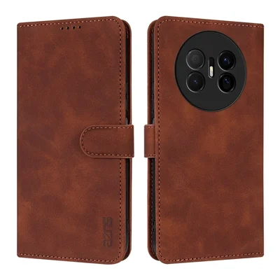 AZNS For Huawei Mate 70 Air Case PU Leather Wallet Phone Cover - Brown