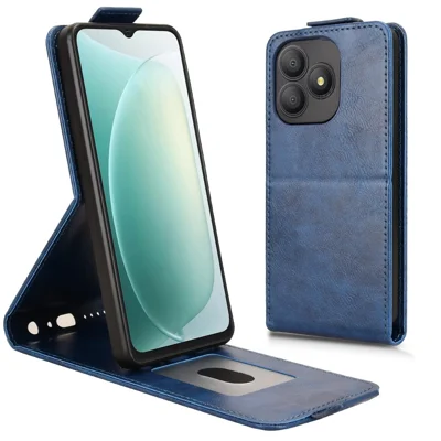 Étui support pour Blackview Wave 9C, étui à rabat vertical magnétique en cuir avec porte-cartes - Bleu foncé