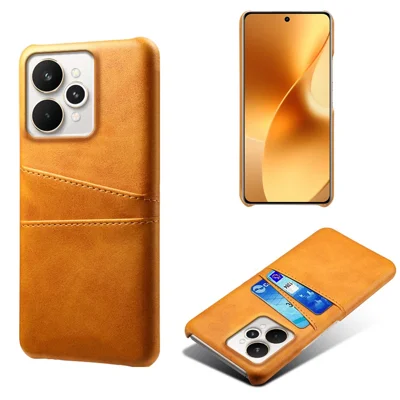 For Realme 15 Pro 5G Case Dual Card Slots PU Leather + Hard PC Phone Cover - Orange