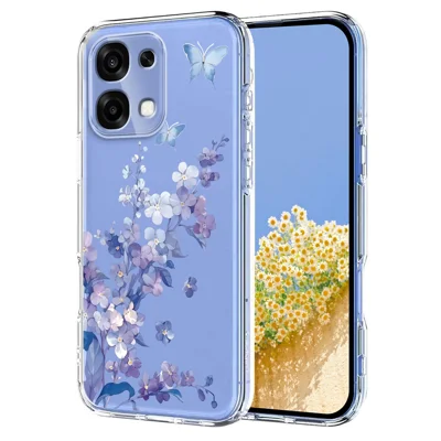 For Oppo A6 Pro 5G Case Butterfly Floral Pattern Printing TPU Phone Back Cover - Violets