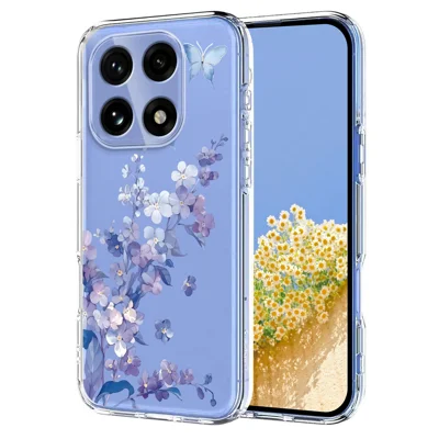 Voor OnePlus 15 5G hoesje met vlinder- en bloemenpatroon TPU telefoon achterkant - Viooltjes
