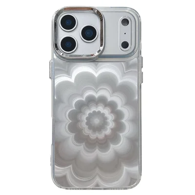 For iPhone 18 Pro Max / 17 Pro Max Case Striking Phantom Flower TPU Cover with Electroplating Lens Frame