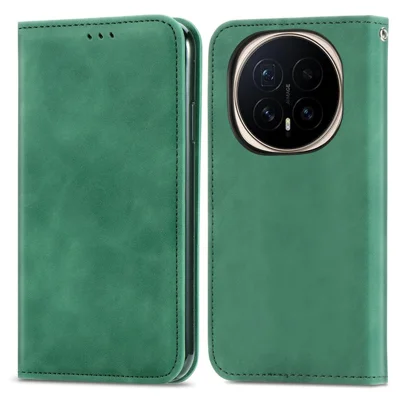 Voor Honor Magic8 Pro 5G Leren Hoesje met Kaarthouder en Magnetische Sluiting - Groen