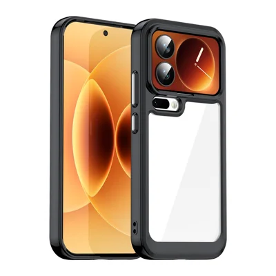 For Xiaomi 17 Pro Case TPU + Acrylic Protective Clear Phone Cover - Black