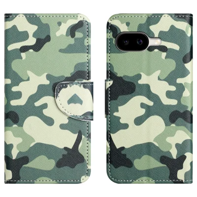 For Google Pixel 10a Case Pattern Printing Cross Texture Leather Phone Cover  -  Camouflage