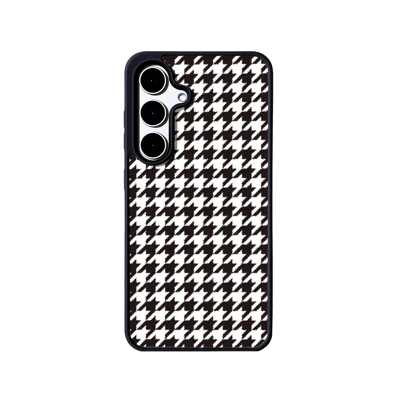 Etui magnetyczne do Samsung Galaxy S26 EYCASE Seria Grid Czarny Brzeg TPU + Akryl Pokrywa Kompatybilna z MagSafe - Czarno-Białe Krzyżyki