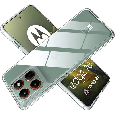 غطاء لهاتف Motorola Edge 70 5G مقاوم للبصمات شفاف من مادة TPU