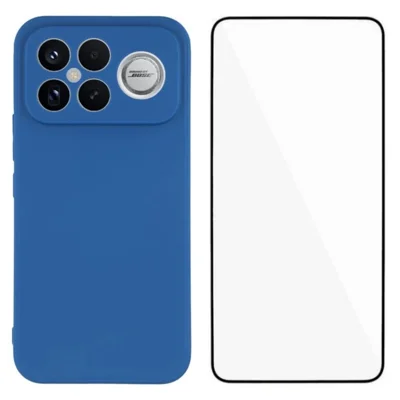 Für Xiaomi Poco F8 Ultra / Xiaomi Redmi K90 Pro Max 5G Hülle WANLONFENG ZB Serie Präzise Ausschnitte Gerader Rand TPU Handyhülle mit gehärtetem Glasfolie - Saphir