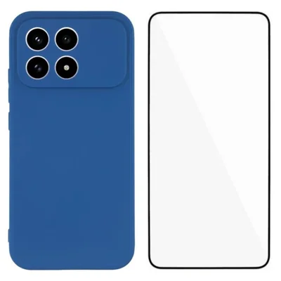 Für Xiaomi Poco F8 Pro / Xiaomi Redmi K90 5G Hülle WANLONFENG ZB Serie Präzise Ausschnitte Gerades Design TPU Handyhülle mit gehärtetem Glasfolie - Saphir
