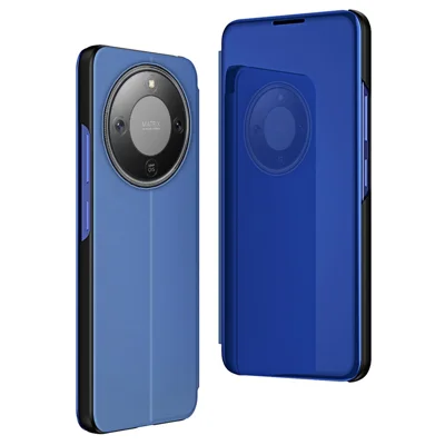 Cover per Honor X9d 5G con Finestra Visibile, Supporto, in Pelle, Blu