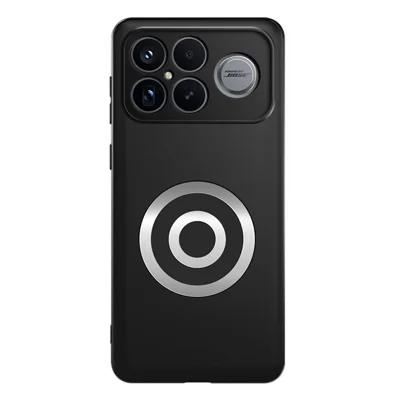 Voor Xiaomi Redmi K90 Pro Max 5G / Poco F8 Ultra hoesje Grafiet + Messing warmteafvoer Siliconen PC telefoonhoes met ondersteuning voor magnetische autohouder