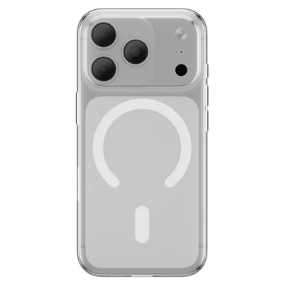 Funda para iPhone 17 Pro Max compatible con MagSafe, funda delgada de cristal microcristalino y policarbonato mate transparente - Blanco