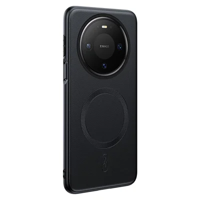 For Huawei Mate 80 Magnetisk Task Læderbelagt TPU + PC Telefonbeskyttelse - Sort