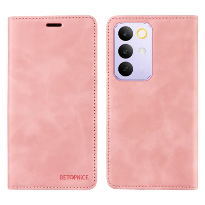 BETOPNICE For Realme C85 Pro 4G Case  Magnetic Closure RFID Blocking Wallet Stand Leather Phone Cover - Pink