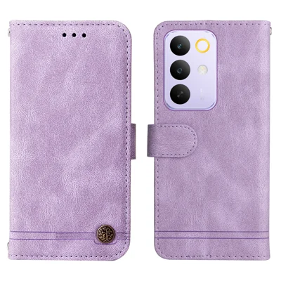 For Realme C85 Pro 4G Leather Wallet Cases Skin Touch Phone Cover Stand with Strap - Purple