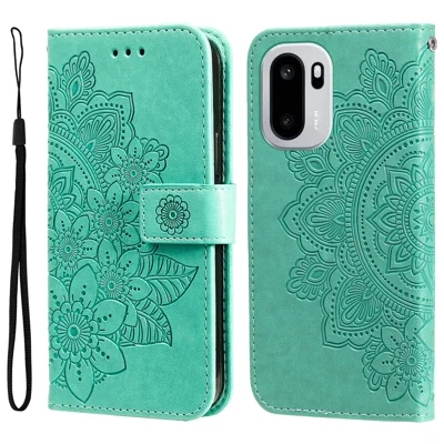For OnePlus 15R 5G / Ace 6T 5G / Ace 6 5G Case Floral Pattern PU Leather Wallet Stand Phone Cover - Green