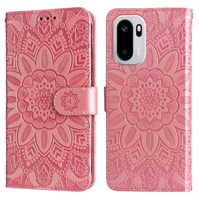 For OnePlus 15R 5G / Ace 6T 5G / Ace 6 5G Case Sunflower Imprint Leather Wallet Phone Cover - Pink