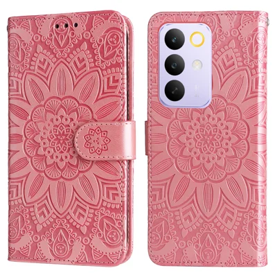For Realme C85 Pro 4G Case Sunflower Imprint Leather Wallet Phone Cover - Pink