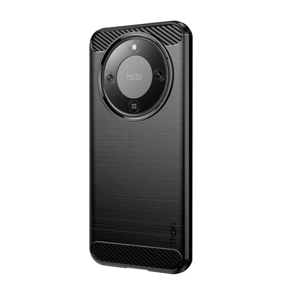 MOFI For Honor Magic8 Lite 5G / X9d 5G / X70 5G Back Cover  Brushed Texture Carbon Fiber Soft TPU Case - Black