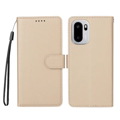 For OnePlus 15R 5G / Ace 6T 5G / Ace 6 5G Case RFID Blocking 3 Card Slots PU Leather Phone Cover with Wrist Strap - Creamy White