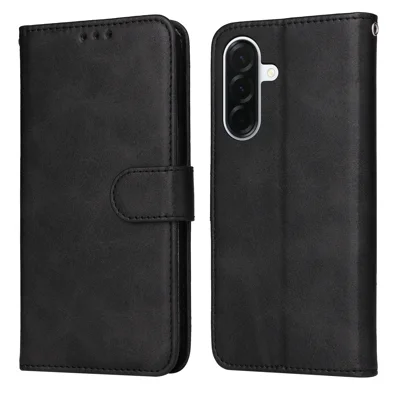 Voor Samsung Galaxy A37 Hoesje Portemonnee PU Leer Folio Flip Hoes - Zwart