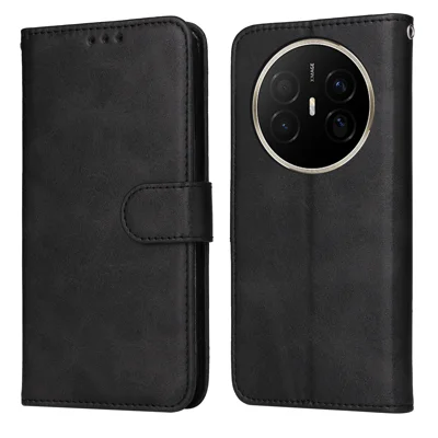 For Huawei Mate 70 Air Case Wallet PU Leather Folio Flip Phone Cover - Black