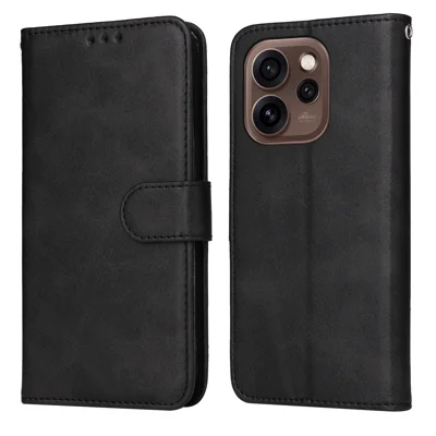 For Oppo Reno15 Pro 5G (Global) / Reno15 5G (China) Case Wallet PU Leather Folio Flip Phone Cover - Black