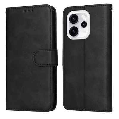 For Oppo Reno15 Pro Max 5G (Global) / Reno15 Pro 5G (China) Case Wallet PU Leather Folio Flip Phone Cover - Black