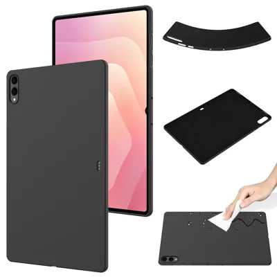For Samsung Galaxy Tab S12 Ultra / S11 Ultra Case Liquid Silicone Anti-Scratch Tablet Cover - Black
