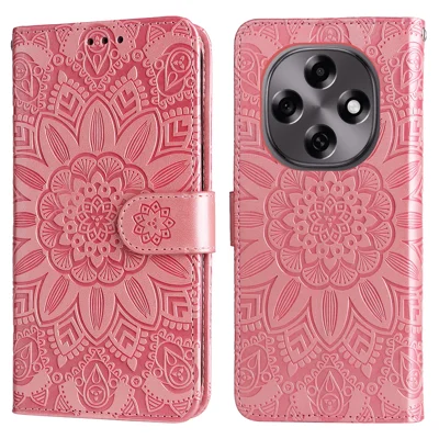 For Oppo F31 Pro 5G / Oppo A6 Pro 5G (China) Case Sunflower Imprint Leather Wallet Phone Cover - Pink