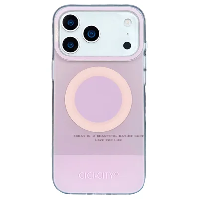 CICI-CITY Custodia per iPhone 17 Pro Max Compatibile con MagSafe, Cover per Telefono in PC + TPU con Tecnologia IMD, Colore Macaron - Grigio