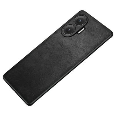 For Xiaomi Redmi Turbo 4 Pro 5G Case Retro Leather Coated PC + TPU Phone Cover - Black