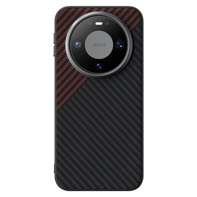 ABEEL Für Huawei Mate 80 Pro Magnetische Hülle Kohlefaser-Optik Handy-Rückseite - Schwarz / Rot