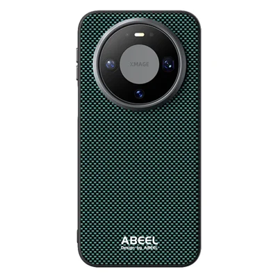 ABEEL til Huawei Mate 80 magnetisk hylster med printet PC TPU, aluminiumslegering og læder telefonbeskyttelse - Grøn