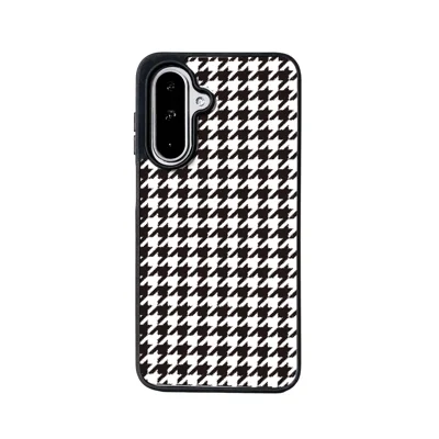 EYCASE For Samsung Galaxy A55 5G / Galaxy A35 5G Magnetic Case  Grid Series Black Edge TPU + Acrylic Cover - Black White Houndstooth