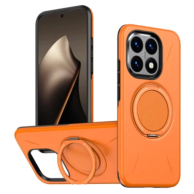 Funda magnética para Xiaomi 15T con soporte giratorio, carcasa de teléfono TPU + PC - Azul - Naranja