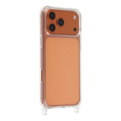 Für iPhone 17 Pro Max Hülle PC+TPU 1,5 mm Transparente Handyhülle mit Lanyard-Ösen