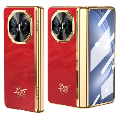 For Huawei Mate X5 Case Horse Pattern Hinge Protection Hard PC Phone Cover with Front Screen Protector