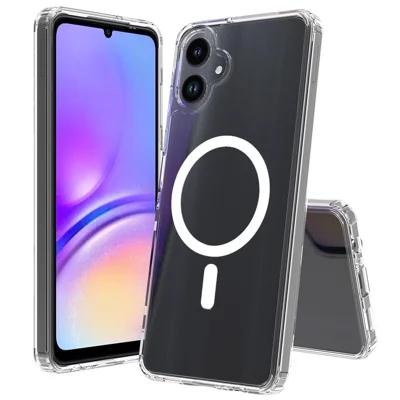 Bulk Purchasing For Samsung Galaxy A06 5G Magnetic Case Crystal Clear 1.5mm TPU PC Phone Back Cover  - Transparent
