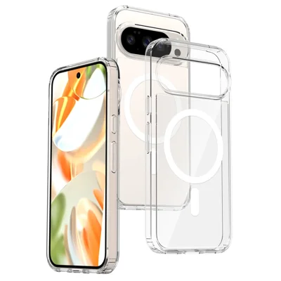 Bulk Purchasing Phone  Case For Google Pixel 9  /  9 Pro  Magnetic Crystal Clear 1.5mm TPU PC Phone Back Cover - Transparent
