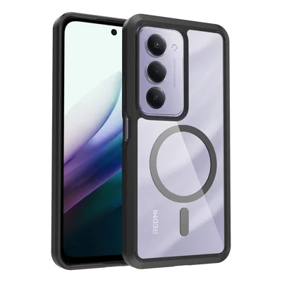 Bulk Purchasing For Xiaomi Redmi 15 4G (EU) (171mm) Magnetic Case Crystal Clear 1.5mm TPU PC Phone Back Cover  - Black