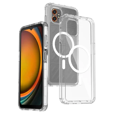 Bulk Purchasing For Samsung Galaxy XCover7 Pro Magnetic Case Crystal Clear 1.5mm TPU PC Phone Back Cover - Transparent