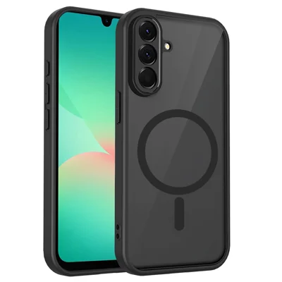 Magnetic Case for Samsung Galaxy A18 5G / A18 4G / A17 5G / 4G / F17 5G / M17 5G Skin Touch Matte Translucent PC + TPU Anti-Drop Phone Cover - Black