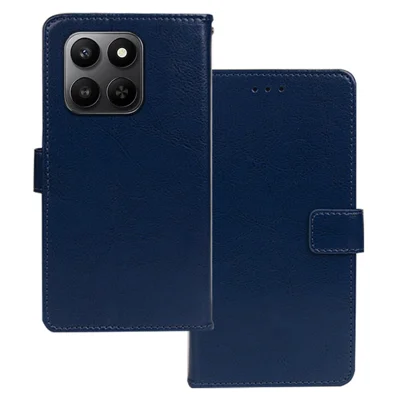 IDEWEI voor Honor 400 Smart 5G hoesje portemonnee lederen telefoonhoes crazy horse structuur - Blauw