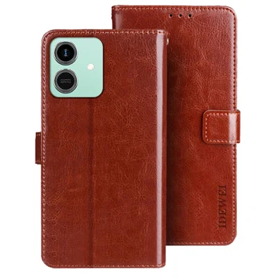 IDEWEI для Honor Play10 4G чехол кожаный бумажник TPU + PU чехол для телефона с текстурой дикой лошади с подставкой - коричневый
