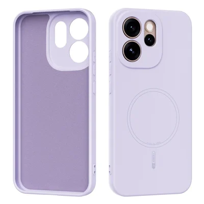 ABEEL For Oppo Reno15 Pro Max 5G (Global) / Reno15 Pro 5G (China) Magnetic Case Skin Touch Liquid Silicone Phone Back Cover - Purple