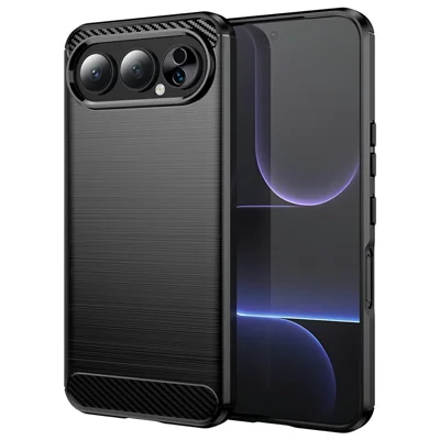 Futerał na Honor 500 5G, ochronna obudowa na telefon, faktura węglowa, matowa - Czarny