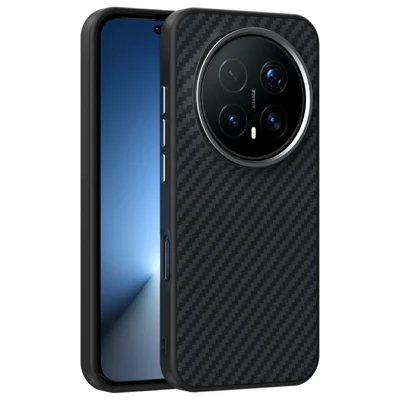 ABEEL para Honor Magic8 Pro 5G Capa Magnética com Textura em Fibra de Carbono Capa Traseira para Telemóvel - Preto