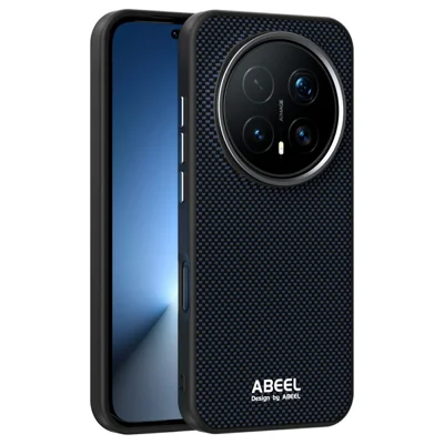 ABEEL voor Honor Magic8 Pro 5G magnetische hoes met print PC TPU aluminiumlegering lederen telefoonhoes - Zwart
