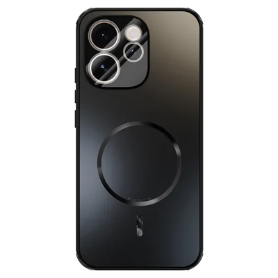 ABEEL For Oppo Reno15 Pro Max 5G (Global) / Reno15 Pro 5G (China) Magnetic Case TPU PC Cooling Matte Phone Back Cover with Lens Film - Black
